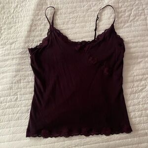 Express Lace-Trim Camisole - Dark Purple